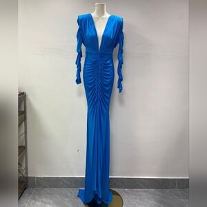 Alex Perry ruched satin gown